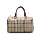 SAC A MAIN BURBERRY BOWLING TARTAN MOTIF CHECK EN TOILE BEIGE HAND BAG 895€