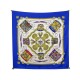 FOULARD HERMES LES TAMBOURS PAR JOACHIM METZ EN SOIE BLEU BLUE SILK SCARF 375€