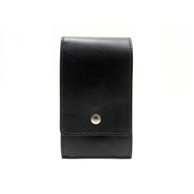 NEUF PORTE MONNAIE CARTES HERMES EN CUIR NOIR NEW BLACK LEATHER WALLET 450€