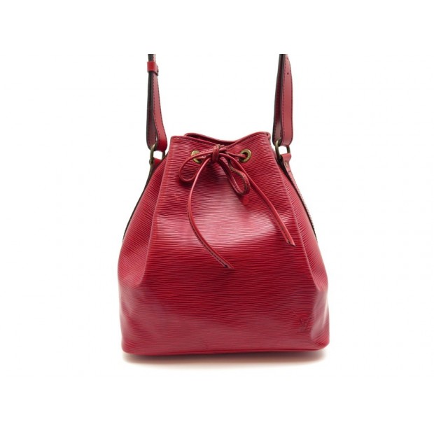 VINTAGE SAC A MAIN LOUIS VUITTON NOE PM EN CUIR EPI ROUGE LEATHER HAND BAG 1410