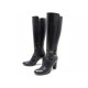 CHAUSSURES LOUIS VUITTON BOTTES A TALONS CUIR NOIR T36 