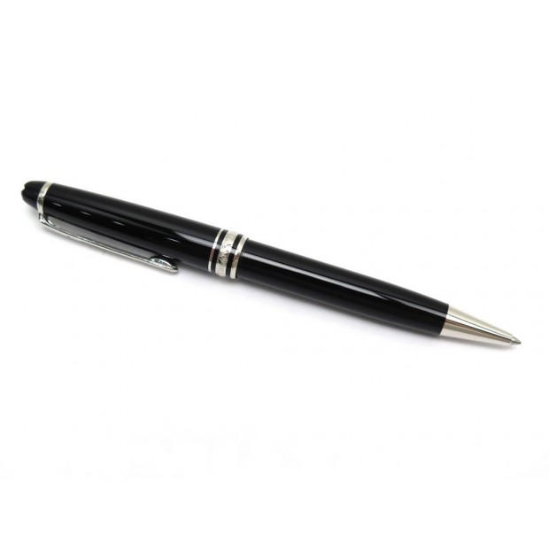 NEUF STYLO BILLE MONTBLANC MEISTERSTUCK CLASSIQUE DORE ARGENTE RESINE NOIR 375€