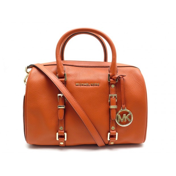 NEUF SAC A MAIN MICHAEL KORS BEDFORD LEGACY CUIR ORANGE BANDOULIERE HANDBAG 365€