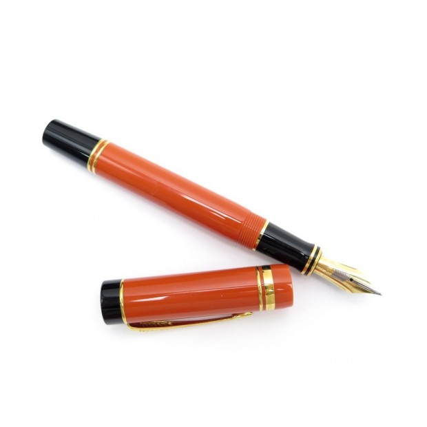 NEUF STYLO PLUME PARKER DUOFOLD A CARTOUCHES RESINE ORANGE + BOITE PEN 585€