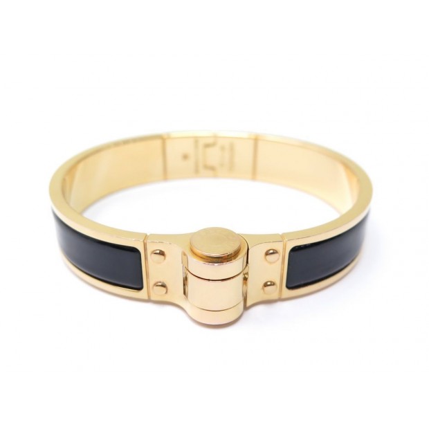 NEUF BRACELET HERMES CHARNIERE EMAIL ET PLAQUE OR 