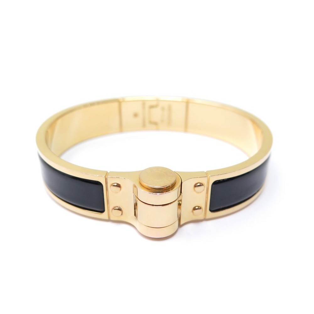 bracelet hermes charniere uni en metal dore email