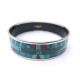 NEUF BRACELET HERMES EN EMAIL IMPRIME ZODIAC LARGE PALLADIE + BOITE ENAMEL 490€