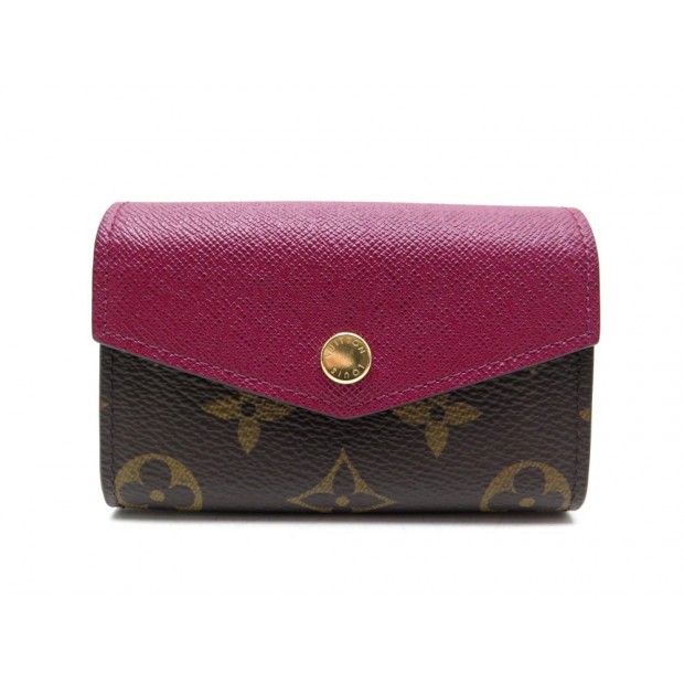 NEUF PORTE CARTES LOUIS VUITTON MULTICARTES SARAH M61273 TOILE CUIR FUSHIA 500€