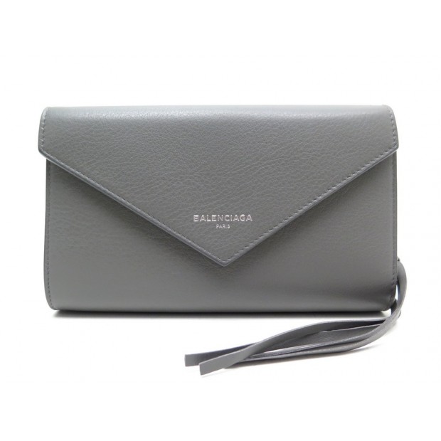 PORTEFEUILLE BALENCIAGA CUIR GRIS 