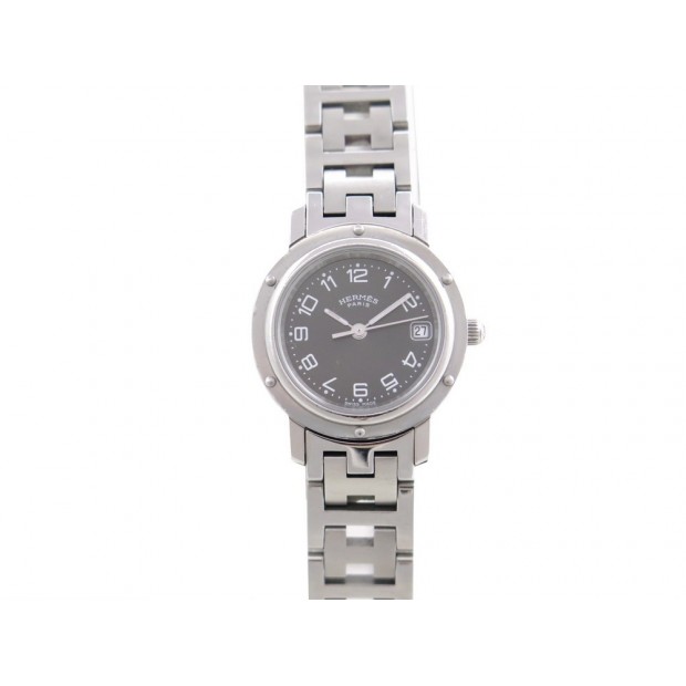 MONTRE HERMES CLIPPER CL4.210 QUARTZ 24 MM EN ACIER + BOITE STEEL WATCH 3125€