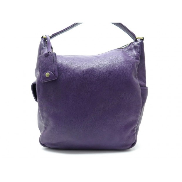 SAC A MAIN YVES SAINT LAURENT BORSA MULTY 247428 CUIR GRAINE VIOLET BAG 1250€