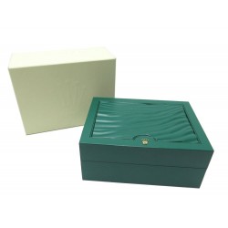 NEUF BOITE POUR MONTRE ROLEX SUBMARINER DAYTONA 39141.08 EN CUIR VERT WATCH BOX