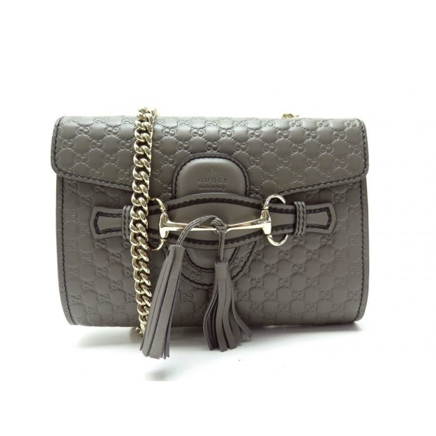 NEUF SAC A MAIN GUCCI EMILY MINI MICROGUCCISSIMA 449636 BANDOULIERE CUIR 1540€