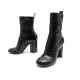 CHAUSSURES LOUIS VUITTON BOTTINES SILHOUETTE 38 EN CUIR ANGUILLE NOIR SHOES 950€