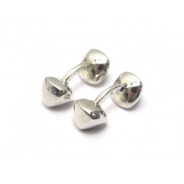 BOUTONS DE MANCHETTE HERMES MEDOR ARGENT 