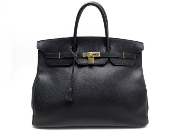sac a main hermes birkin 40 dore en cuir clemence noir