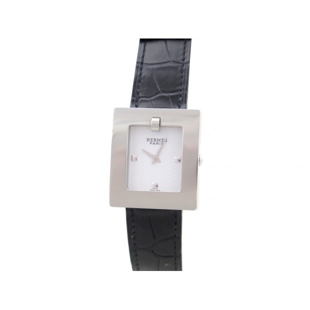 MONTRE HERMES BELT BE1.210 QUARTZ 29 MM EN ACIER + 2 BRACELETS CROCO WATCH 2685€