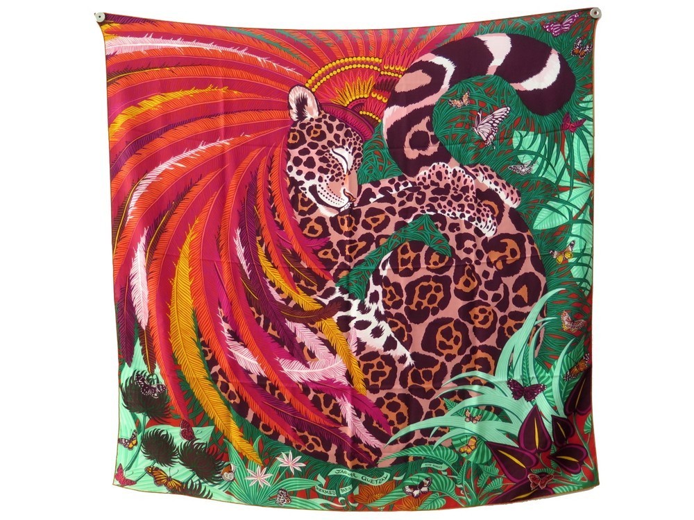 HERMES ジャガー 蝶 バタフライ カレ90 JAGUAR QUETZAL HERMES