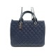 SAC A MAIN CHANEL CABAS SHOPPING EN CUIR CAVIAR MATELASSE BLEU HAND BAG 4150€