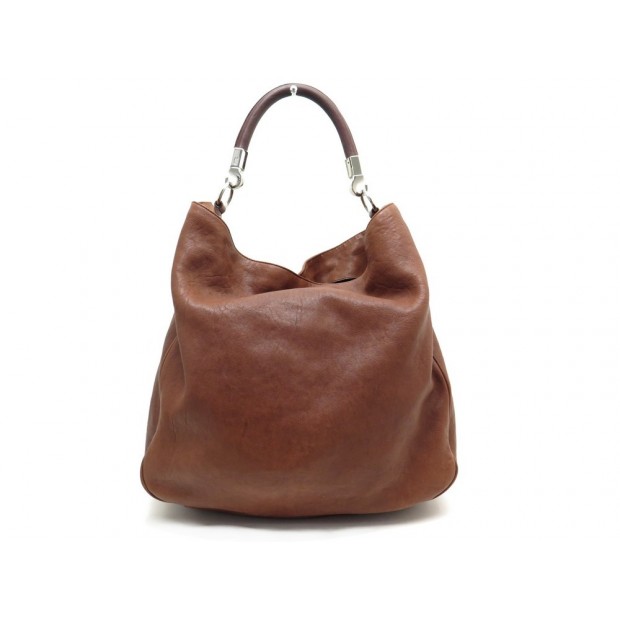 SAC YVES SAINT LAURENT ROADY CABAS HOBO CUIR MARRON 