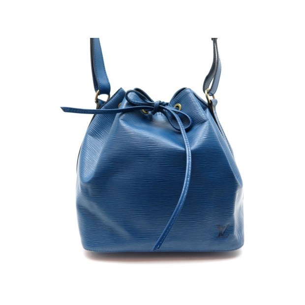 SAC A MAIN LOUIS VUITTON SEAU NOE PM EN CUIR EPI BLEU LEATHER HAND BAG 1410€