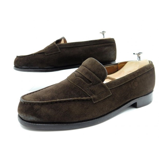 CHAUSSURES JM WESTON MOCASSIN 6E 41 LARGE VEAU VELOURS MARRON 