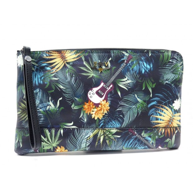 NEUF SAC POCHETTE A MAIN ZADIG & VOLTAIRE JUNGLE CUIR MULTICOLORE NEW CLUTCH