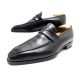 CHAUSSURES AUBERCY MOCASSIN LUPIN 6E 40 CUIR NOIR EMBAUCHOIR LOAFERS SHOES 1150€