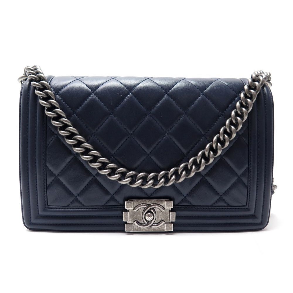 Sac à main boy en alligator Chanel Bleu en Alligator  28126598