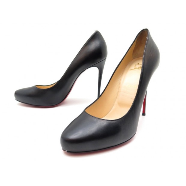 CHAUSSURES CHRISTIAN LOUBOUTIN ESCARPINS TUCO PUMP 41.5 CUIR NOIR SHOES 545€