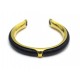 BRACELET HERMES KYOTO TAILLE 16 EN METAL DORE ET CUIR BLEU GOLDEN JEWEL 415€