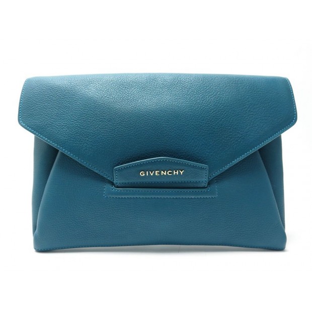 NEUF SAC A MAIN GIVENCHY POCHETTE ANTIGONA EN CUIR GRAINE BLEU HAND BAG 920€