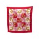 NEUF FOULARD CARTIER PANTHERE CARRE SOIE ROUGE + BOITE NEW RED SILK SCARF 340€