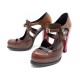 CHAUSSURES FENDI CHAMELEON 38 ESCARPINS EN CUIR MARRON & CROCO + BOITE PUMP 715€