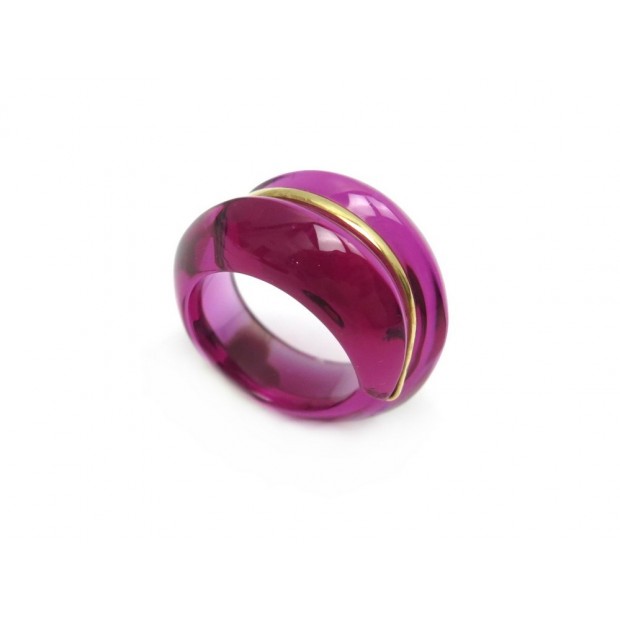 BAGUE BACCARAT COQUILLAGE T51 EN CRISTAL ROSE ET OR JAUNE + ECRIN GOLD RING 300€