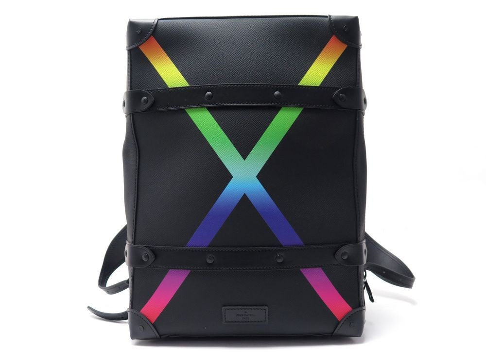 Louis Vuitton Soft Trunk Taiga Rainbow Shoulder Bag Virgil Abloh M30341 w/ Box