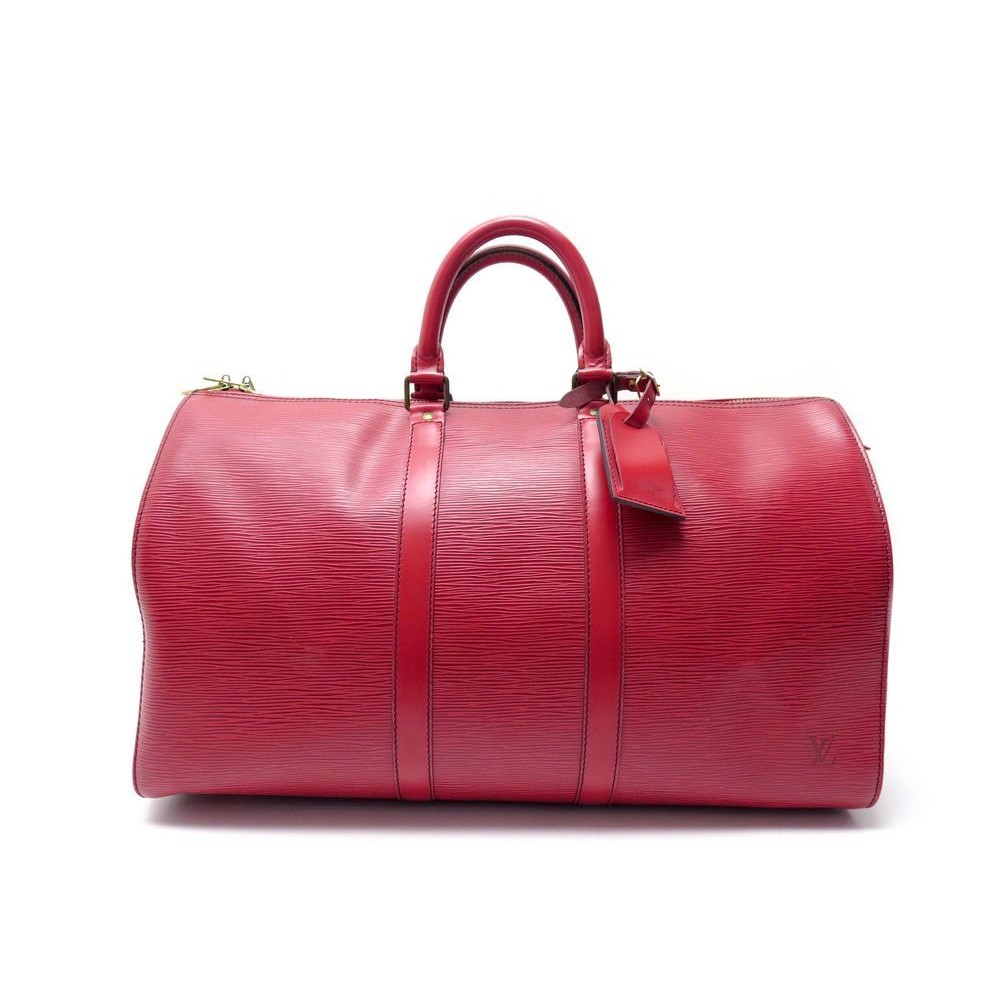 Louis Vuitton Red Epi Leather Keepall 45 Boston Duffle Bag ref