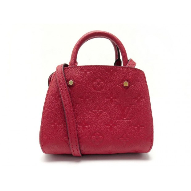 NEUF SAC A MAIN LOUIS VUITTON MONTAIGNE NANO BANDOULIERE CUIR MONOGRAM ROUGE 