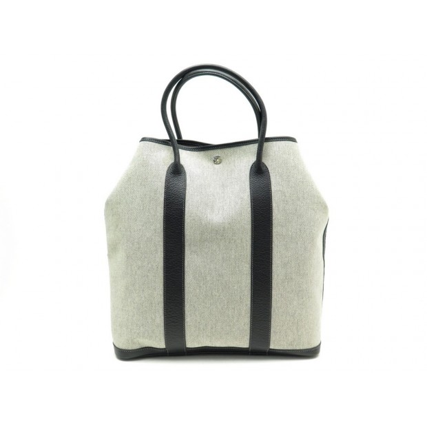 NEUF SAC A MAIN HERMES GARDEN PARTY VERTICAL MM TOILE CUIR BEIGE HAND BAG 1640€