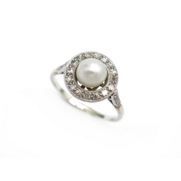 BAGUE OR ET DIAMANTS PERLE 3.1GR