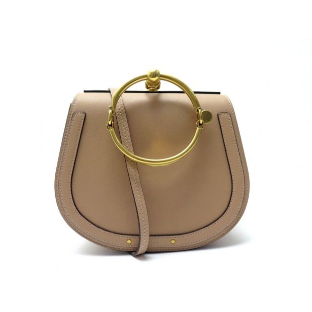 NEUF SAC A MAIN CHLOE NILE NR268 BANDOULIERE CUIR BISCOTTI BEIGE HANDBAG 1655€