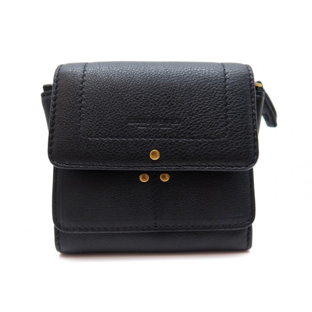 NEUF PORTEFEUILLE JEROME DREYFUSS YODA PORTE MONNAIE EN CUIR NOIR WALLET 315€