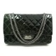 SAC A MAIN CHANEL MAXI 2.55 CUIR VERNIS MATELASSE VERT BANDOULIERE PURSE 10900€