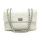 SAC A MAIN CHANEL FERMOIR 2.55 EN CUIR MATELASSE BLANC LEATHER HAND BAG 5700€