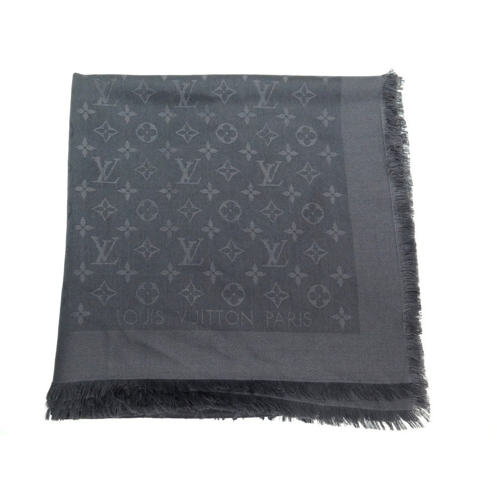 Louis Vuitton Black LV Monogram Scarf