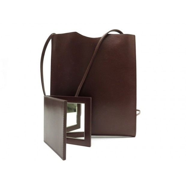 SAC A MAIN HERMES POCHETTE BANDOULIERE CUIR CHAMONIX MARRON MIROIR BAG 1340€