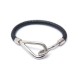 BRACELET HERMES JUMBO EN CUIR TRESSE NOIR 15 CM FINITION PALLADIE LEATHER 237€