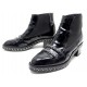 CHAUSSURES CHANEL G29587 41 CHAINE ENTRELACEE BOTTINES A TALONS CUIR BOOTS 1100€