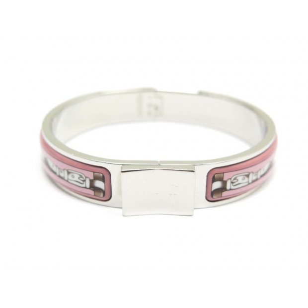 BRACELET HERMES CLIC CLAC IN IMPRIME BRIDES DE GALA FINITION ACIER ET EMAIL 550€