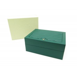 NEUF BOITE ROLEX POUR MONTRE OYSTER 39141.02 EN CUIR VERT NEW LEATHER WATCH BOX